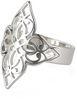 Teamer Bagues en acier inoxydable de taille variable, bijoux réglables, fleur de la vie, Archange Métatron, pour femmes et filles, Acier inoxydable
