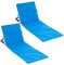 2er Set Strandmatte Beach-Matte gepolstert faltbar verstellbare Rückenlehne (Blau)