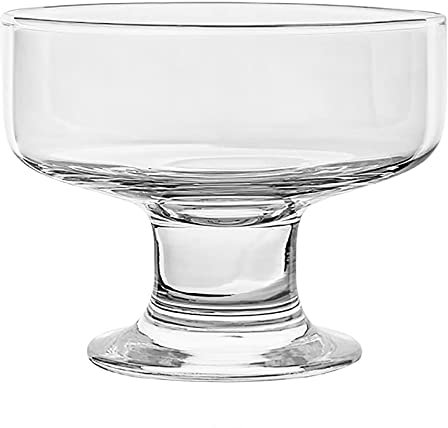 TINAYAUE 265ml Round Mouth Glass Dessert Bowl Clear Footed Glass Bowl Ice Cream Bowls Prawn Cocktail Glasses Fruit Salad Milk Shake Pudding Dessert Cup for Picnic Party Birthday