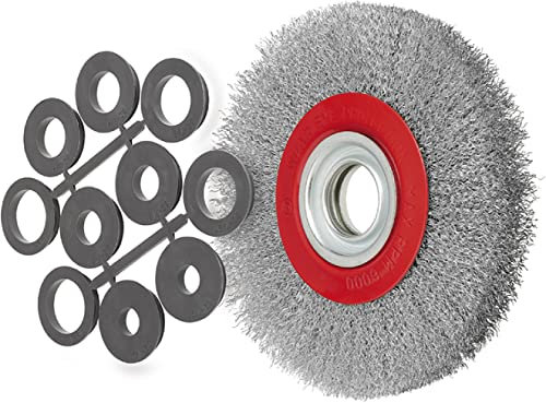 Cepillo circular de acero inoxidable con hilos ondulados Ø 200 mm Fervi SRF200/25I