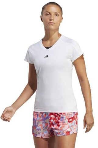 adidas Femme AEROREADY Train Essentials Minimal Branding V-Neck Tee, White, XS