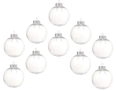 HOMSFOU 10st Weihnachts-DIY-Kreis Urlaubsdekoration Klare Weihnachtskugelverzierungen Weihnachtssaftflaschen Aufbewahrungsbox Für Süßigkeiten DIY Formen Hängende Kugel Plastik Süssigkeit