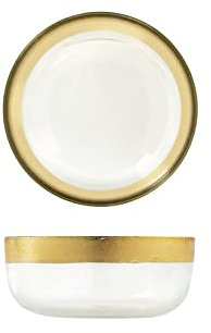 H&H Goldie Glasschale mit goldfarbenem Draht, 11 cm