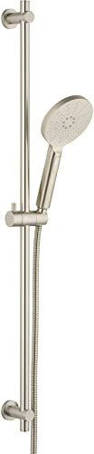 Ben Push Duschset 90 cm - in Edelstahloptik - Duschsystem mit Handbrause Duschbrause, Brausekopf