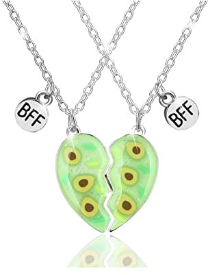 BFF Magnetische Halskette, Freundschaft Avocado Anhänger Ketten Halsketten, Beste Freunde für Immer Halsketten Passende Halskette, Valentinstag Schmuck Geschenke für Kinder Mutter Schwestern Freunde