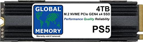 GLOBAL MEMORY Unidad de estado sólido (SSD) M.2 2280 PCIe Gen4 x4 NVMe de 4 TB con DRAM + disipador de calor para Playstation 5 (PS5)