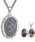 ADMETUS Foto Medaillon Heiliger Christophorus Kette Anhänger Sterling Silber St Christopherus Kette für Foto Bilder Oval Heiliger Christophorus Medaille Schmuck Geschenk für Herren