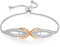 Angelady Damen-Unendlichkeitsarmband, rosévergoldetes Silber, verstellbares Armband, Damenarmband, Muttertagsgeschenk, Geburtstag, Mädchen, Mutter, schöne Geschenkbox