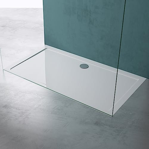 Mai & Mai Receveur de douche bac à douche 80x160x4cm en acrylique blanc rectangulaire avec bonde F2AL2