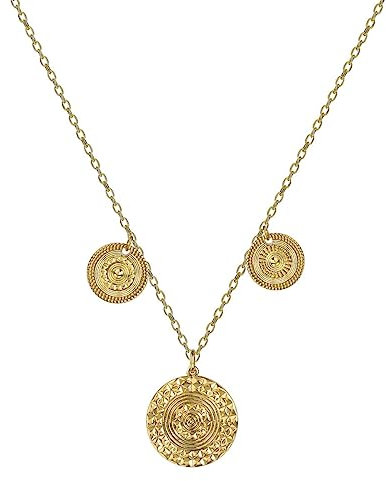 DJADEE® Sunlight Kette Gold vergoldet Damen Kette mit Anhänger Sonne 18 Karat Wasserfeste Kette Länge verstellbar Boho Meer Strand 750 Gold Goldkette Gestempelt 18K GP