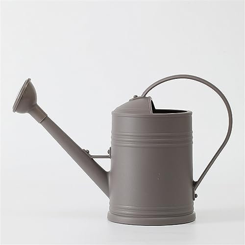 Regadera para interiores y exteriores, pequeña regadera duradera con boquilla larga extraíble, regadera de plástico de alto rendimiento, regadera de plantas de 2 litros de capacidad, color marrón