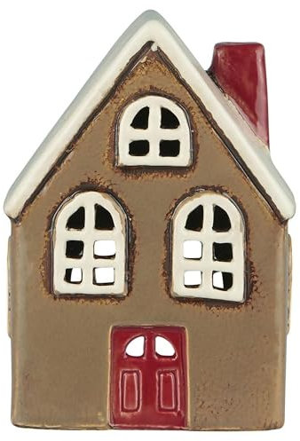 IB Laursen Kerzenhaus braun mit roter Tür