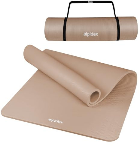 ALPIDEX Yogamatte Extra Dick 1,5 cm Gymnastikmatte 3 Größen E-Book rutschfest Phthalatfrei Fitness Matte Turnen Pilates Sport Physio HIIT Yoga Trainingsmatte Isomatte, Cream, 190 x 60 x 1.5 cm