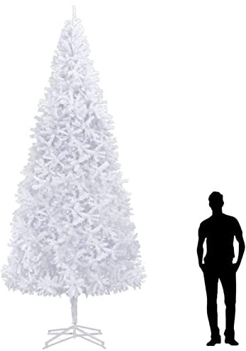 ARKEM Árbol de Navidad Artificial 400 cm Blanco Arbol De Navidad Estrecho Y Alto