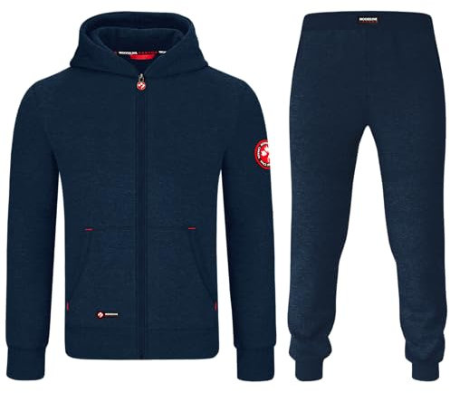 MOOSELINE Herren Jogginganzug Trainingsanzug Sportanzug mit Classic Red Patch (M, Navy)