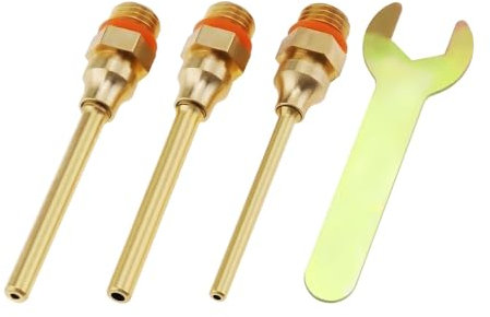 VGOL 3Pcs Hot Glue Gun Nozzles 3 Size 70 mm Copper Glue Gun Nozzle with Wrench Assortment Kit for Home Repairs DIY Craft Projects Brass