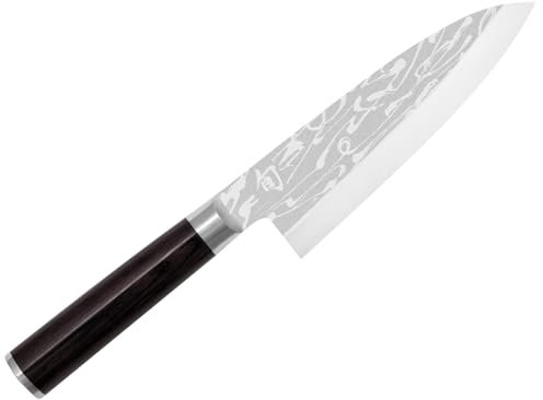 KAI Shun Pro Sho Deba Couteau de Cuisine Japonais longueur de lame 16,5 cm - acier A10 61 (±1) HRC - bois de pakka noir - fabriqué à la main avec biseau unique - Fabriqué au Japon