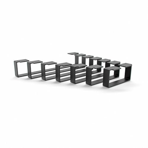 HEVVA 10 cm hohe Möbelfüße 20/25/30/35/40/45/50 cm | Luxemburg | Möbelbeine, Schrankfüße, Sockelfuß für Schrank, Couch, Sofa, Bett oder Sideboard | (2er Set - Schwarz, 25 cm)