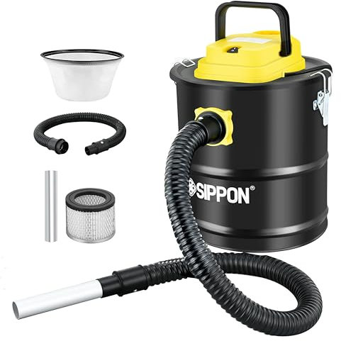 SIPPON Ash Vacuum, Pellet Stove Vacuum with Wheels Base and Blower Function, Powerful 4 Gallon All-in-One Ash Vacuum