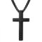 OIDEA Herren Kreuz Wikinger Halskette: Schwarz Keltischer Knoten Kreuz Anhänger mit Kette 60cm aus Edelstahl Nordische Viking Schmuck Geschenk für Männer Jungs Freund