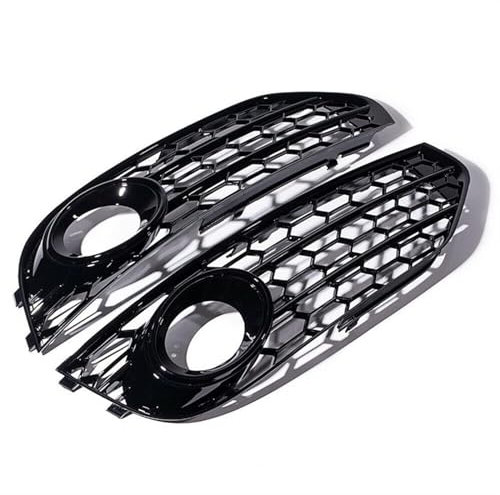 LHyfA Auto Vorne Stoßstange Nebelscheinwerfer Gitterabdeckung Für Audi A4 B8 B8.5 Allroad 2009-2015,Auto-Nebelscheinwerfer-Abdeckung Lüftungsgitter Ersatz,C-1 Pair