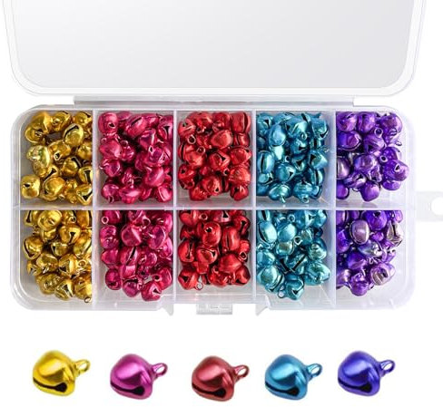 Aruicheng 300 Stück Glöckchen Glöckchen Zum Basteln Glocken Bunte Glocken Kleine Glocken Jingle Bells Für Schmuckherstellung Festival Dekoration Haustier 8mm