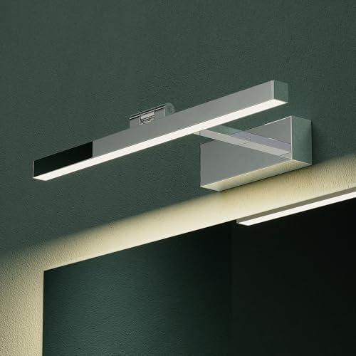 Mai & Mai Spiegelleuchte 40cm LED Badlampe | Spiegellampe, 4000K Badezimmer Lampe | 180° Drehbar Chrom 9W Strahlenschön