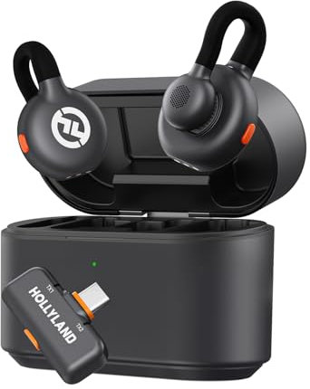 Hollyland Lark M2S Microfono Lavalier Wireless con Spina USB-C per iPhone 15/16 e Android, Clip in Titanio, Plug-and-Play, Cancellazione del Rumore, Portata 300 m, Durata Della Batteria 27 per Vlog