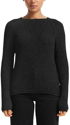 QS Melierter Strickpullover mit Raglanärmeln