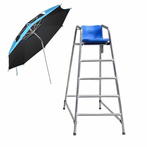 Sedie da bagnino per piscina alte 47 59 71 pollici con ombrellone, sedia da bagnino per piscina fuori terra, sedia da arbitro indipendente per competizioni in spiaggia (alta 180 cm/70,9 poll