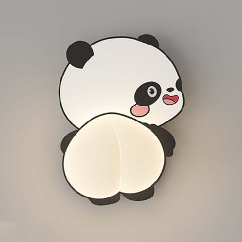 AoLa 12W LED Wandleuchte Kinder Panda Nachtlampe lnnen 3 Farbtemperaturen 3000K/4500K/6000K Nachttischlampe Moderne Cartoon Tiere Design Nachtlicht Jungen Mädchen Zimmer Deko Lampe