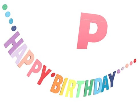 Striscione Buon Compleanno Happy Birthday Banner Colorato Addobbi Decorazione in Cartone per Festa di Compleanno di Adulti e Bambini