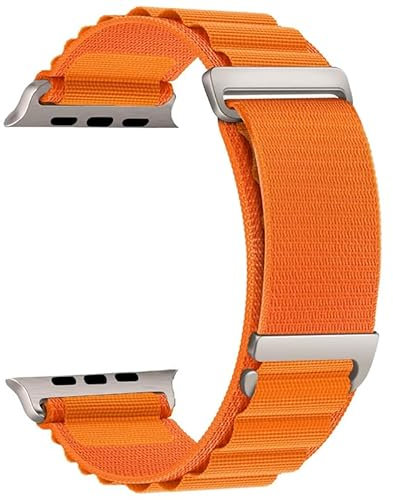 Bracelet Alpine Loop Compatible avec Apple Watch Ultra 49mm 46mm 45mm 44mm 42mm 41mm 40mm 38mm, Bracelet de remplacement Compatible avec iWatch (Orange, 38mm/40mm/41mm)