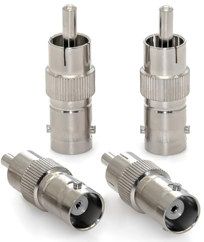 Ahoaepy 4PCS BNC Female to RCA Male Converter Connector, BNC RCA Coupler Coax Adapter Copper for TV Monitor/CCTV Security Camera/Surveillance Systems/DVR Systems