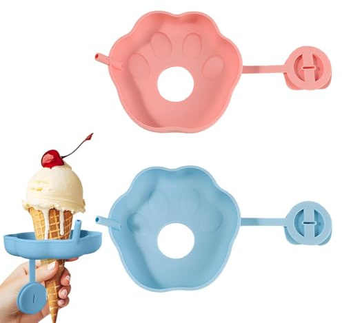AYVRUOP 2 Stück Kinder Katzenpfoten Eiszapfenhalter, blau und rosa für Sommer Eiszapfen essen
