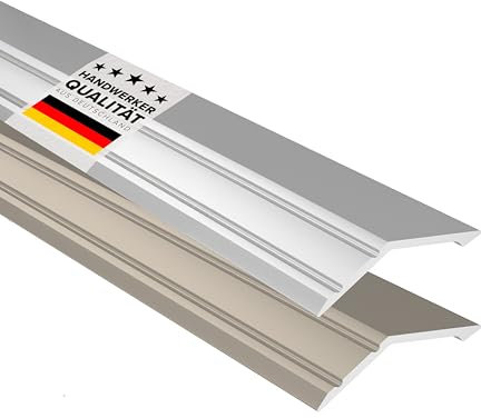 D-TACK Übergangsprofil Höhenausgleich selbstklebend | Höhe 14 mm | Länge 1 m | Silber | Übergangsschiene für Bodenbeläge | Höhenausgleichsprofil aus eloxiertem Aluminium | Abschlussprofil Rampe