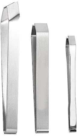 3 PCS Fish Bone Tweezers Kitchen Tweezers Stainless Steel Flat Slant Tweezers Pliers Remover Tool for Debone Salmon Fish-Bone Tweezers Small