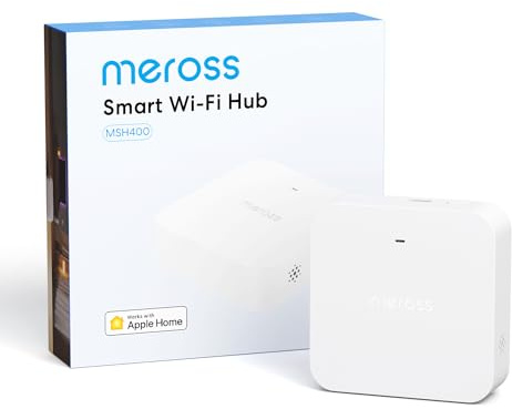 Meross Smart Hub MSH400 con Allarme 110 dB, Supporta Timer Irrigazione, Rilevatore Fumo, Sensori (Porta/Finestra, Perdite Acqua, Temp/Umidità) - Compatibile con Apple HomeKit, Alexa, Google Home