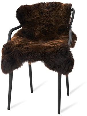 Australian Lammfell Echt Braun 80 x 60 cm, Schaffell Echt, Naturfell | Fell für Stuhl, geruchlos, Lammfell Teppich für das Sofa, Fell, Schaffelle