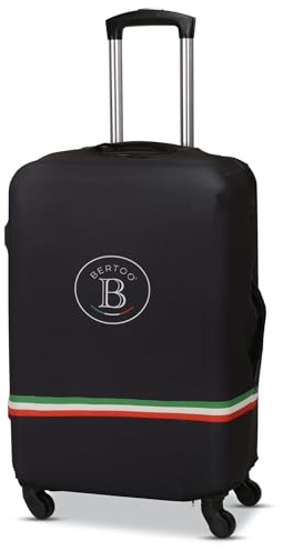 BERTOO Kofferüberzug, Italien, schwarz, XL-XXL, elastischer Gepäckschutz für große Karierte Taschen, 71-75 cm, waschbar, Kratzfest