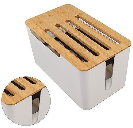 Jelquix Router Storage Box with Cover and Multi Holes | Large Space Organizer for Home Media, Cable Management, Living Room Study Office, Material