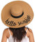 Lanzom Chapeau de paille pliable à large bord pour femme 14 cm UPF 50+ - - Taille unique