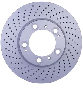 HELLA 8DD 355 127-501 Brake Disc - 50276PRO_HC - High-carbon - Coated - 318mm - 28mm - internally vented/Perforated - for e.g. PORSCHE