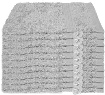 Julie Julsen 10er Pack Waschlappen 23 Farben erhältlich weich und saugstark 500gsm Öko Tex 15 x 21 cm Silber