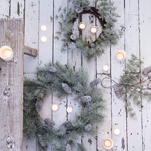 Pinienkranz mit Zapfen und EIS 50x50x10cm Weihnachten Weihnachtsdeko Türschmuck Kaminschmuck Weihnachten Dekoration Advent Wald Herbst Landhaus Country Home Deko Kranz