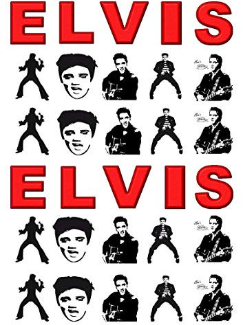 30 x Elvis Presley Kuchendekorationen aus Esspapier zum Aufstellen