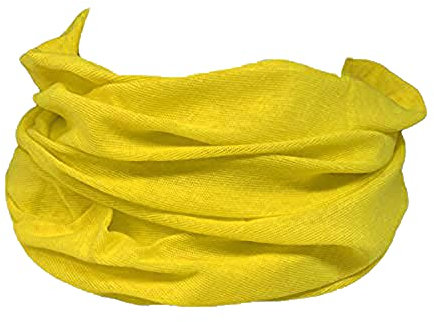 Scarf Shack Unisexe sans couture multifonctionnel chapeaux bandana écharpe - tube élastique magique bandeau guêtre balaclava Snood masque facial résidence UV (Jaune)