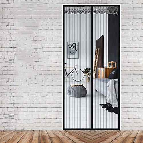 XXYANZI Tenda Zanzariera Magnetica 120x210cm, Zanzariere Passeggino Adsorbimento Magnetico Finestre Zanzariera Elettrica Anti-Mosche Insetti, per Porte d'Ingresso, Finestra. - Nero