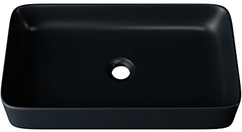 Waschbecken24 | Kleines Waschbecken Gäste WC - Platzsparendes Design | Handwaschbecken Für Waschtisch Badezimmer Gäste-WC (60x34x11cm, Weiß / A97SM)