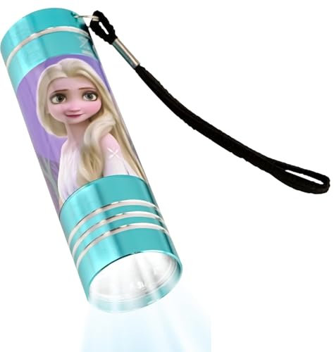 Kids Licensing Torche LED La Reine des Neiges, Mini Torche en Aluminium de 8,7 cm Lampe de Poche Lumineuse pour Le Camping, l'intérieur et l'extérieur | Batteries incluses